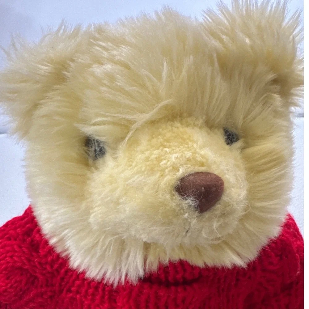 Giorgio Beverly Hills 2001 Collector Bear Red Cable Knit Sweater Teddy Plush Toy